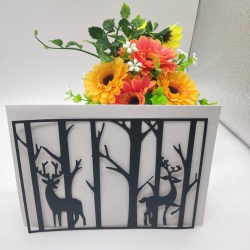 16.2*11.2 cm forest deer New Metal Cutting Dies New Stencils for DIY Scrapbooking Paper Cards Craft Making Craft Decoration
