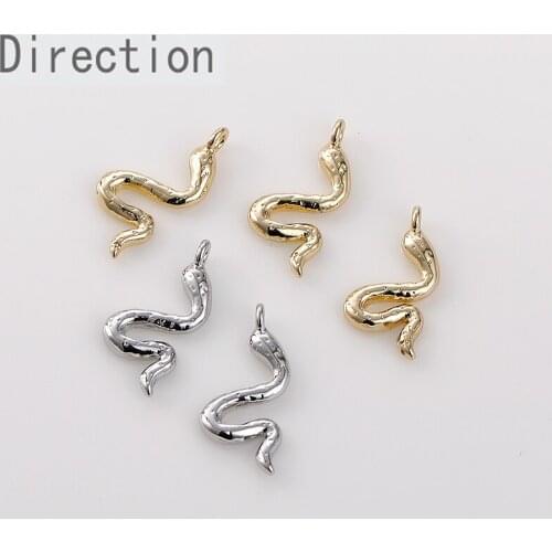 14k Gold covered s Snake Pendant DIY handmade earrings earrings accessories copper plated genuine gold