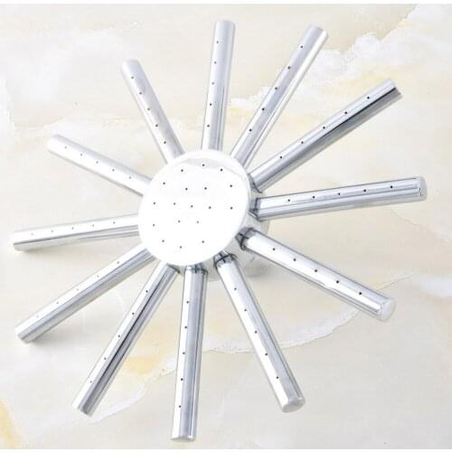 Polished Silver Chrome Brass Bathroom Rainfall Top Spray Rain Shower Head Accessories (Standard G1/2".)dsh036