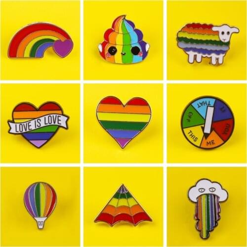 Rainbow Pins Brooch Creative Heart Sheep Flag Metal Pin Gay Pride Badges on Backpack Lapel Pins for Clothes LGBT Accessories