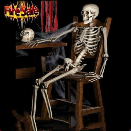 Halloween Poseable Life Size Skeleton Party Prop Decor Human Anatomy Model Home Decoration