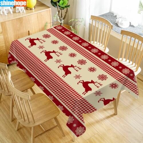 Christmas Seamless PatternTable Cloth Oxford Print Waterproof Oilproof Home Rectangular Party Table Cover 100X140cm/140X250cm