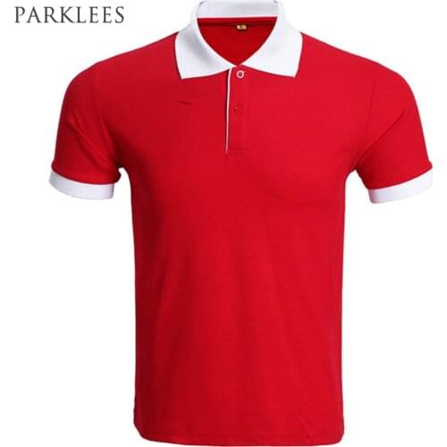 Brand Red Polo Shirt Men Polo Homme 2016 Summer Fashion Short Sleeve Slim Polo Shirts Casual Solid Color Mens Polos Plus Xxxl