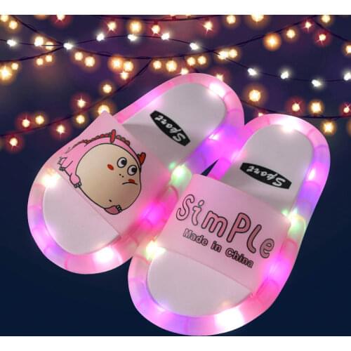 New Girl Slippers Children LED Kids Slippers Baby Bathroom Sandals Kids Shoes for Girls Light Up Shoes Toddler