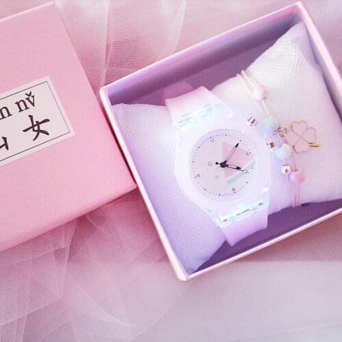 LED Sport Watches Luminous Children Quartz Watch Ladies Women Silicone Wristwatches Glowing