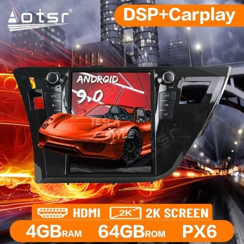 Tesla Screen Car DVD Player GPS Navigation For Toyota Corolla 2014+ Android Radio Recorder Multimedia Player Stereo Audio Unit