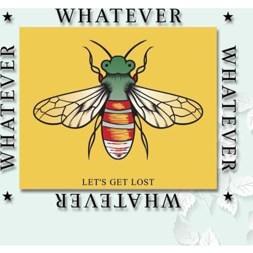 Street fashion brand insect printing sticker DIY iron heat transfer bee badge on T-shirt and canvas bag can be washed