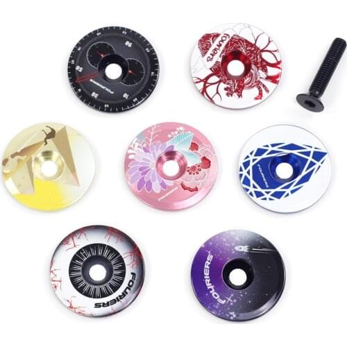 Fouriers CNC Bike Stem Top Cap Headset Cover 31.8mm 35mm for 28.6mm 1 1/8" OD2 Steerer Caps Headset Cover Bicycle Parts