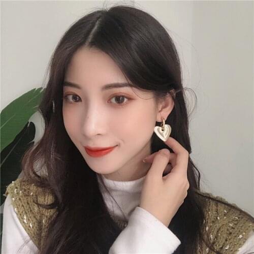 Vintage Heart Earring Gothic Metal Heart Earrings for Women Punk Jewelry Femme Brincos Goth Bijoux Hiphop Earring Rock Style