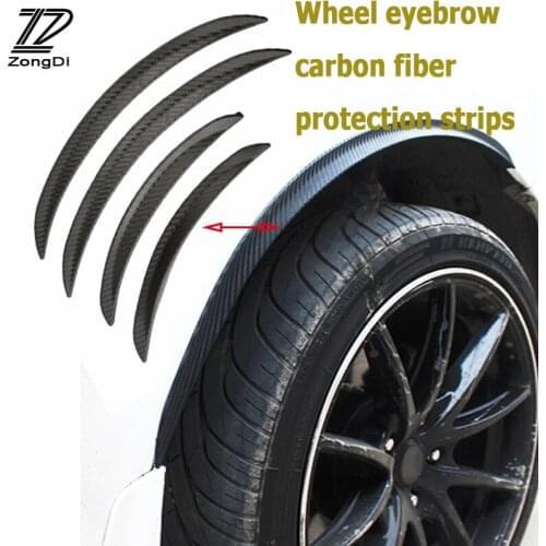 ZD 2Pcs For Alfa Romeo 159 BMW E46 E39 E36 E90 Audi A3 A6 C5 A4 B6 B8 Car Carbon Fender Wheel Edge Eyebow Stickers Strip Crash