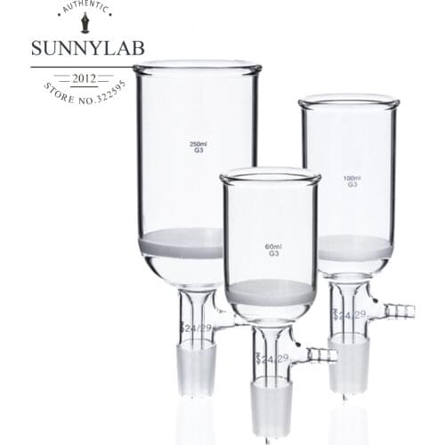 1Piece/lot 30ml/60ml/100ml/250ml/500ml/1000ml 24# Lab Glass Buchner Filter Funnel, Sand core filter funnel G3 Coarse filters
