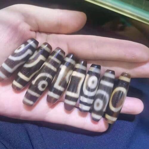 1pcs/lot yellow weathered horseshoe pattern two eyes one eye three eyes agate dzi wholesale folk-custom accessories gem jewelry