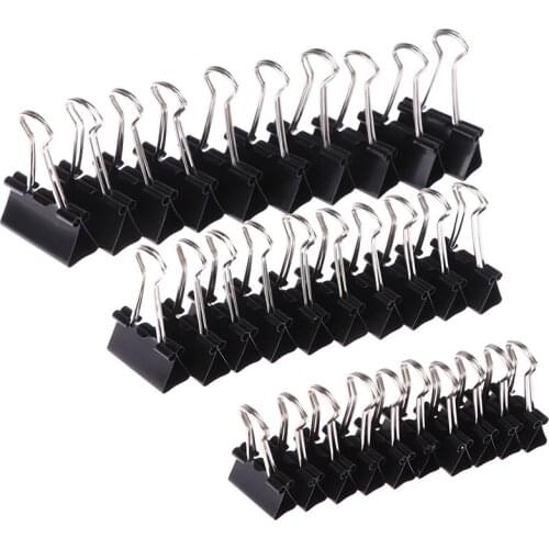 10pcs/lot Black Metal Binder Clips Notes Letter Paper Clip Office Supplies Binding Securing Clips 19mm/ 25mm/ 32mm