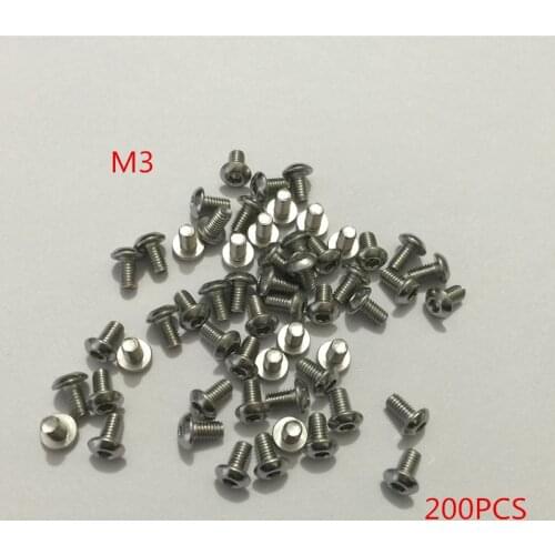 200PCS Stainless steel hex socket screws M3*4/5/6/8/10/12/14/16/18/20/22/25-50 mm Round head bolts mushroom head bolt