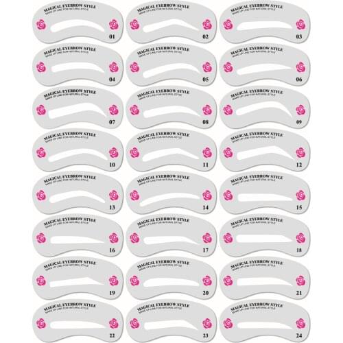 3pcs / 24Pcs/set Thrush Card Threading Word Eyebrow Makeup Tools Threading Artifact Thrush Aid Card Eyebrows Mold