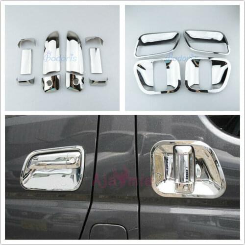 #304 Stainless Steel Door Handle Cover Frame Overlay Panel 2005-2018 Car Styling For Toyota Hiace Accessories