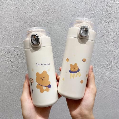 320ml Cartoons Stainless Steel Vacuum Flask Cute Dog Coffee Tea Milk Travel Mug Gift Water Bottle Insulated Thermos Cup