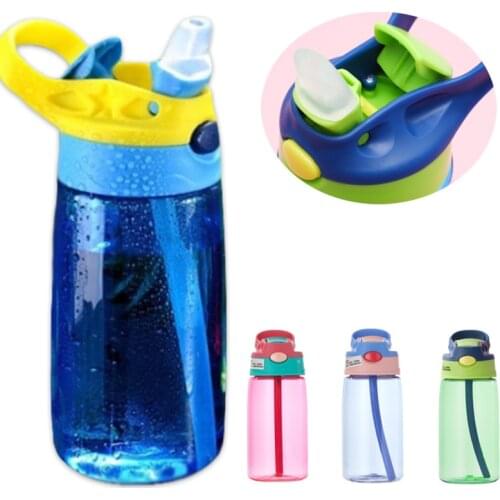 480ML Kids Water Cup Creative Safe Baby Feeding Cups with Straws Leakproof Water Bottles Outdoor Portable Childrens Cups