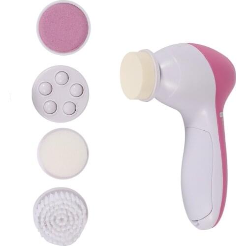 5 in 1 Electric Facial Cleanser Wash Face Cleaning Machine Pore Cleaner Body Cleansing Massage Mini Skin Beauty Massager Brush