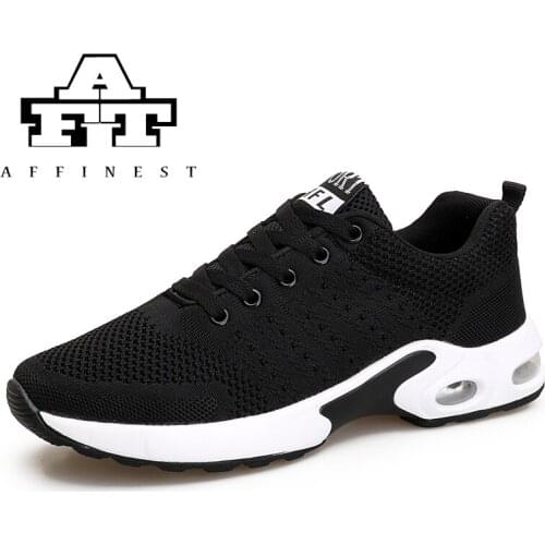 AFFINEST 2019 Air Cushion Sport Shoes Men Breathable Mesh Running Shoes Male Lace-Up Non-slip Walking Jogging Flexible Sneakers