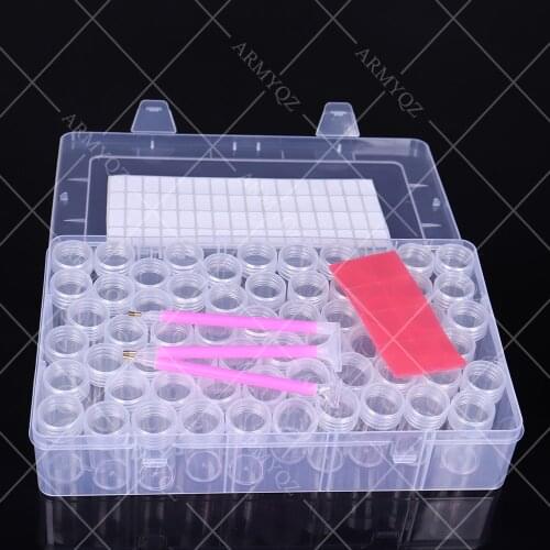 ARMYQZ diamond painting storage box, portable bead storage box 60 Bottles Box container diamond painting tool accessories