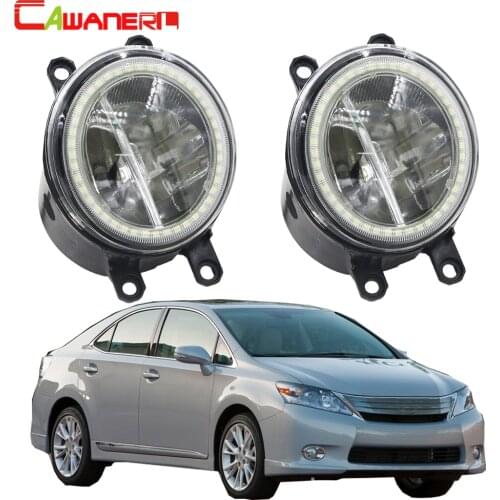 Cawanerl For Lexus HS250h 2010 2011 2012 Car Accessories H11 LED Fog Light + Angel Eye Daytime Running Lamp 4000LM 12V 2 Pieces