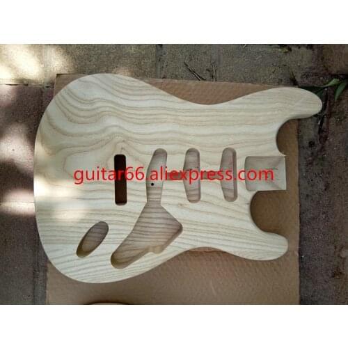 Free shipping new unfinished ash wood electric guitar body for 3 single pickup hole