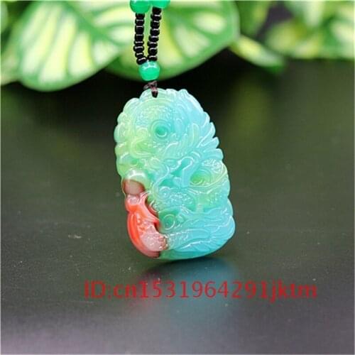 For Chinese Jewelry Hand Dragon Men Jadeite Gifts Natural Women Carved Pendant Necklace Jade Fashion Amulet Charm Color