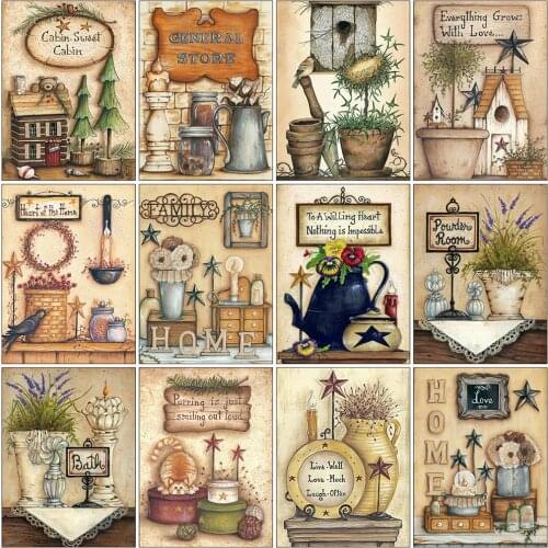 Evershine Diamond Embroidery Home Full Drill Square Diamond Painting Text Landscape New Arrival Mosaic Rhinestones Wall Decor