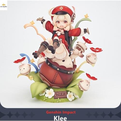Pre-sale Genshin Impact Action Figure Klee Doll Kawaii Anime Figurine Gamer Girl Cute Nendroid 1/7 Static Model Cuphead Toy