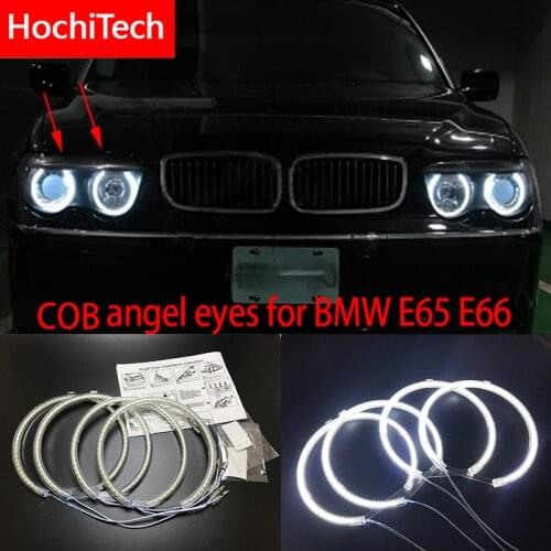 HochiTech for BMW E65 E66 Alpina B7 745i 745Li pre-facelift Ultra bright SMD white LED angel eyes 2600LM 12V halo ring kit DRL