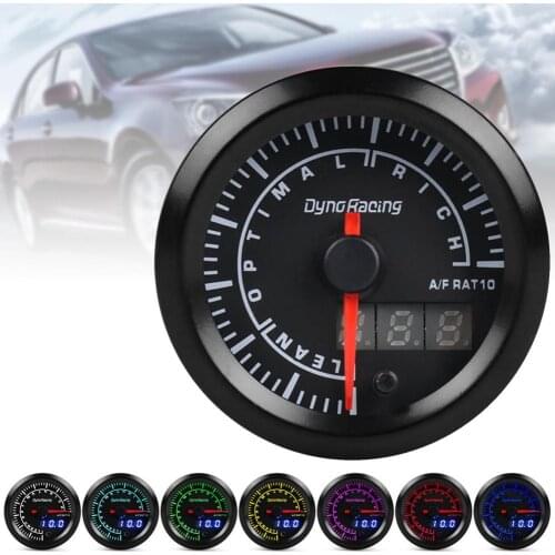 Air Fuel Ratio Gauge Narrowband Round 7 Colors Digital Air/Fuel AFR Meter for Car