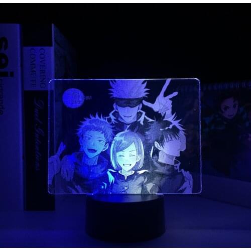 Four Characters Collection 3D LED Lamp Anime Figure Visual Illusion Acrylic Light Guide Plate for Couple Festival Birthday Gifts