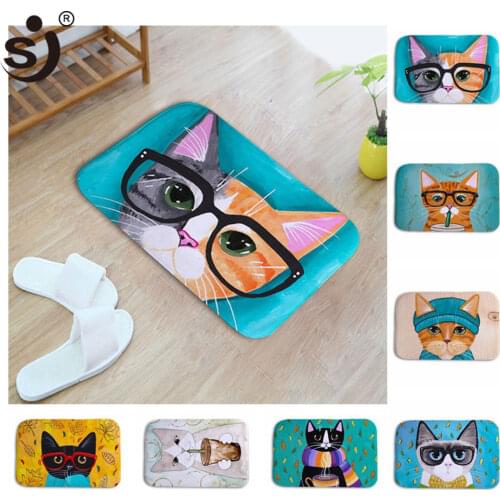 Dropship 40*60cm Cartoon Cat Animal Non Slip Bath Mat For Bathroom Carpet Rugs Tapis Salle De Bain