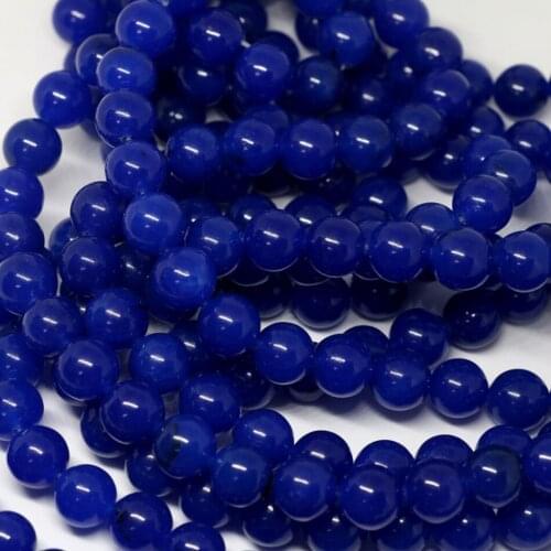 Lovely blue natural stone chalcedony 4mm 6mm 8mm 10mm 12mm jades round loose beads diy charming Jewelry making 15 inches