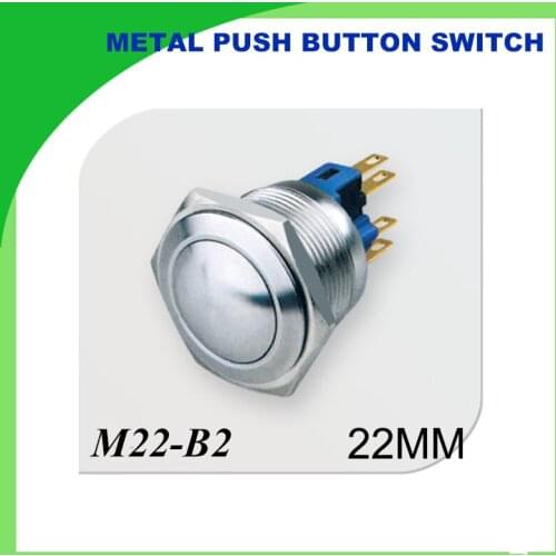 22mm Push Button Metal Switch Waterproof 1NONC Stainless Steel metal push button ball head
