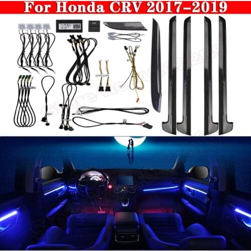 For Honda CRV 2017-2019 Ambient Light Set Dedicated Button Control Decorative LED 64 colors Atmosphere Lamp illuminated Strip