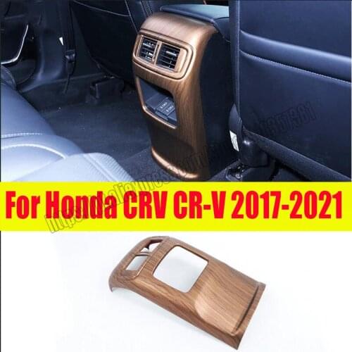 For Honda CRV CR-V 2017 2018 2019 2020 2021 ABS Wood Grain Rear Air Outlet Vent Panel Cover Trim
