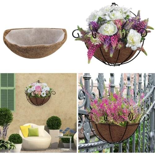 Hanging Coconut Palm Vegetable Wall Hanging Flower Pot Basket Liners Planter Garden Decor Iron Art Crafts 10/12/14/16 Inches