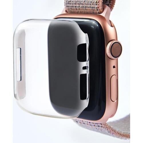 40/44mm Transparent Colored Dropproof Waterproof Protective Cover Screen Case for Apple iWatch Series 4