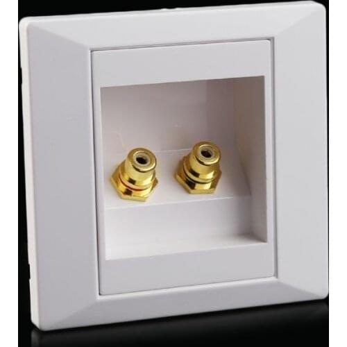 RCA Wall Socket Audio Panel Speaker Junction Box Lotus Power Outlet