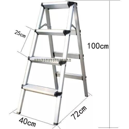 Thickened Household Folding Herringbone 2 Small Ladder 3 Steps Aluminum Alloy Double Side 3 Escalator 4 Climbing Portable Car Wa