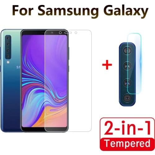 2 in 1 Tempered Glass For Samsung Galaxy A50 A30 M40 M20 M30 A40 A60 S10e Back Camera Lens Protector Glass On SM A7 A9 2018 Film