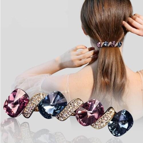 8cm Sparkly Large Rhinestone French Hair Alligator Clip Barrettes for Women Girl Hair Styling Accessories Hairclips Headdress