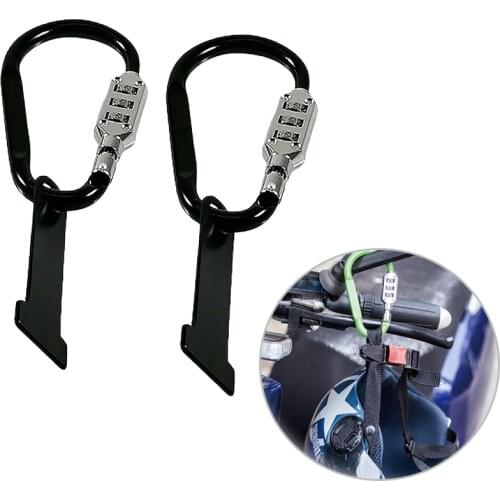 2pcs Motorcycle Motorbikes Anti-theft Helmet Lock Combination Code Lock with T-Bar Helmet Lock Fastener Fits 1.5' Handle Bars