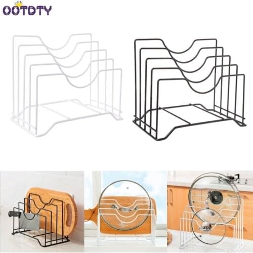 Iron Place Pot Lid Shelf Holder Storage Tool for Kitchen Organizer Goods Pan Cover Rack Stand Spoon Kitchen Accessory