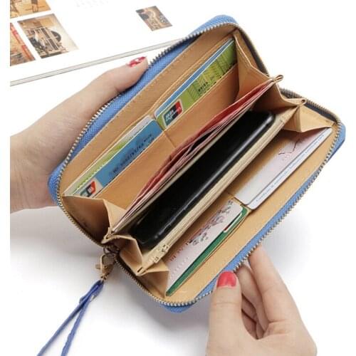 Ladies Card Holder Single Pull Wallet Long Bow Decoration Clutch Solid Color Card Holder Coin Purse Key Card Holder