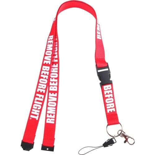 1 PC Remove Before Flight Lanyards for Key Holder Neck Strap For Card Badge Gym Key Chain Red Lanyard Hang Rope Keychain Lanyard