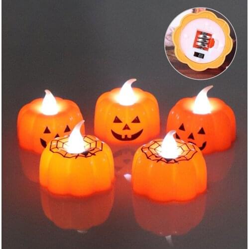 1PCS Pumpkin Light Electronic Flameless Candle Halloween Light Lamp Decoration Props