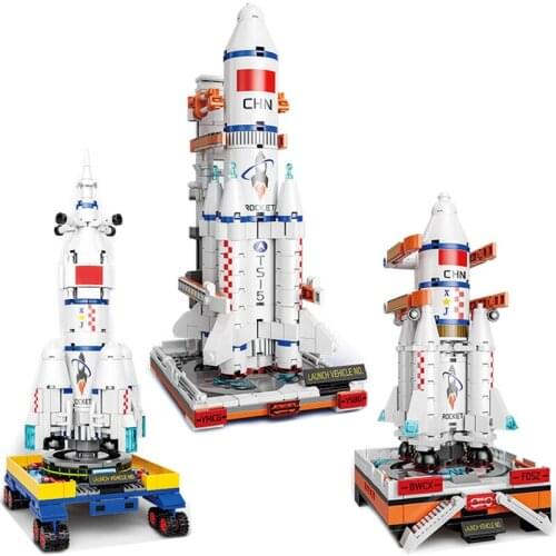 2021 New Military Exploration China Rocket Satellite Center Building blocks Puzzle childrens educational toy gift